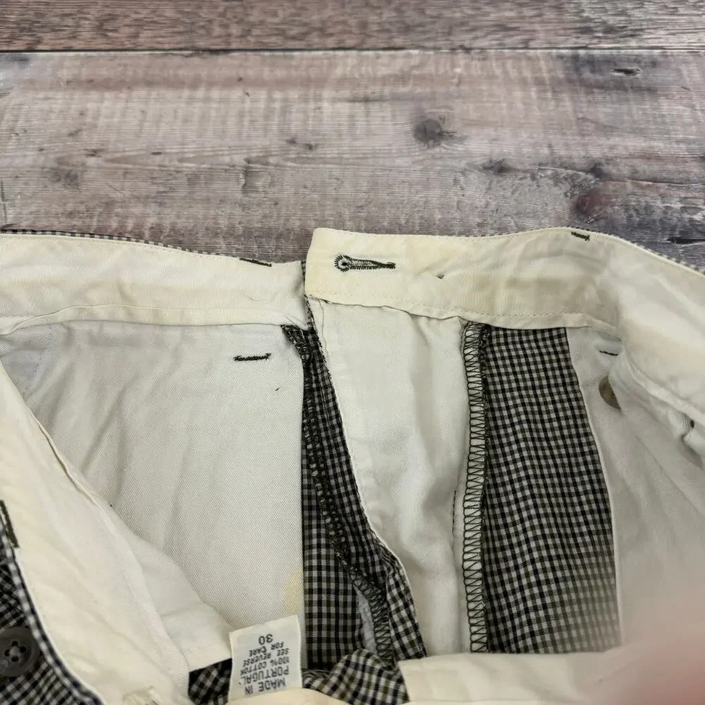 Vintage Banana Republic Shorts Men's 30 Plaid Flat Front Safari